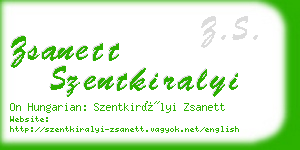 zsanett szentkiralyi business card